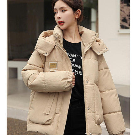 Women Winter Warm Down Jacket Thickened Hood Short Down Coat