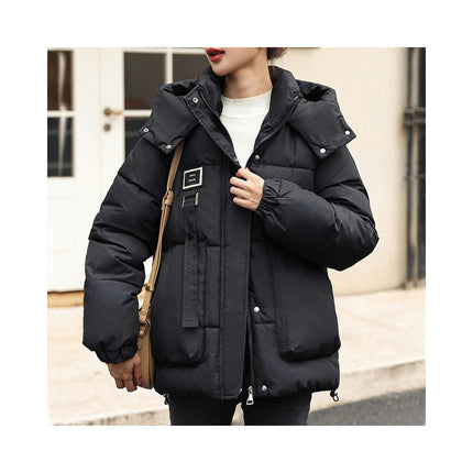 Women Winter Warm Down Jacket Thickened Hood Short Down Coat