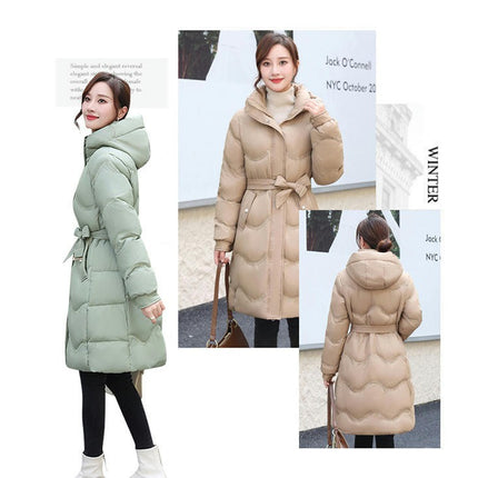 Women's Winter Coat Down Warm Long Puffer Thicken Jacket with Hood