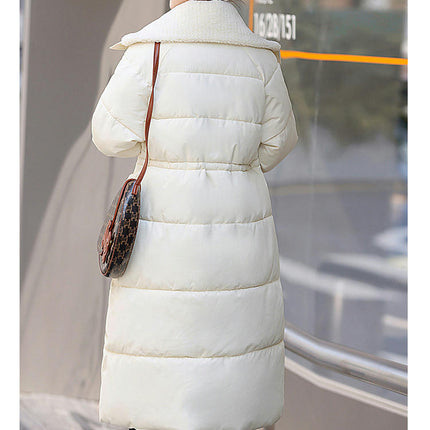 Women Long Coat Long Sleeve Puffer Jacket Padded Warm Winter Outerwear