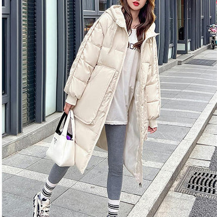 Womens Puffer Jacket Winter Warm Hooded Padded Down Coat