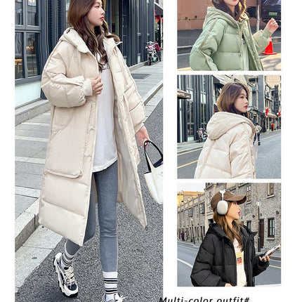 Womens Puffer Jacket Winter Warm Hooded Padded Down Coat