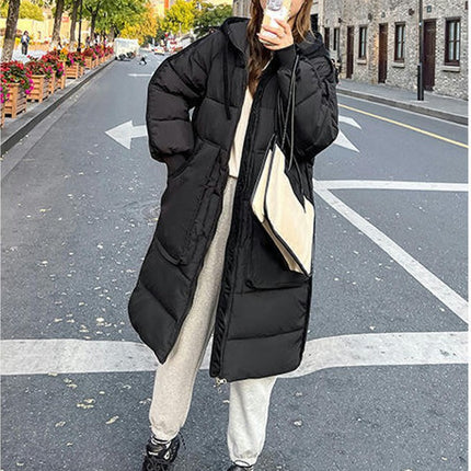 Womens Puffer Jacket Winter Warm Hooded Padded Down Coat