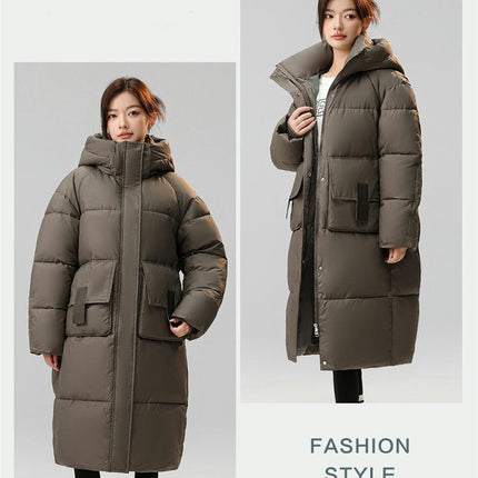 Women's Hooded Long Puffer Jacket Padded Down Coat Winter Outwear