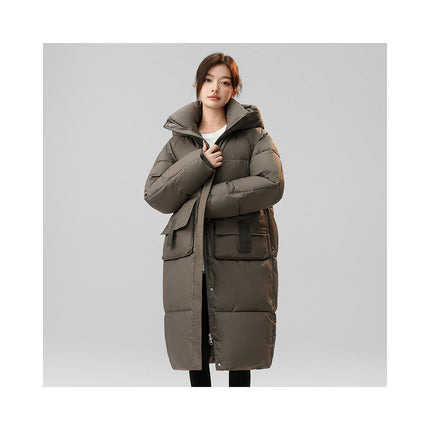 Women's Hooded Long Puffer Jacket Padded Down Coat Winter Outwear