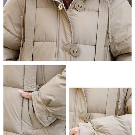 Women's Winter Down Coat Padded Puffer Warm Jacket with Hood