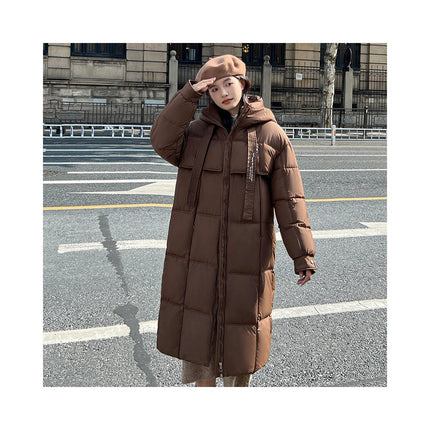 Women Puffer Hooded Jacket Winter Padded Warm Coat Thicken Outerwear