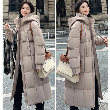 Women Puffer Hooded Jacket Winter Padded Warm Coat Thicken Outerwear