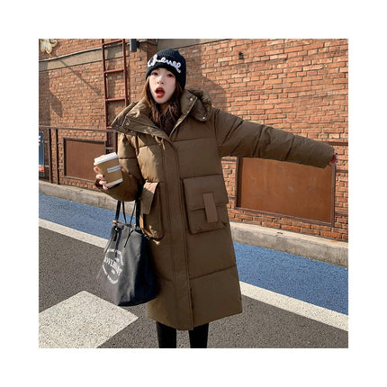 Winter Long Coats for Women Padded Warm Puffer Jacket with Hood