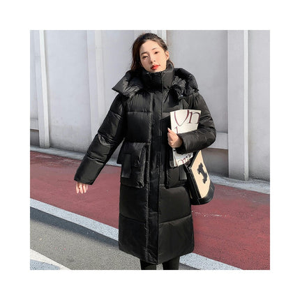 Winter Long Coats for Women Padded Warm Puffer Jacket with Hood