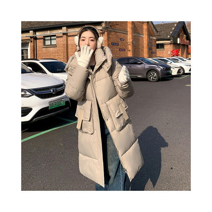 Winter Long Coats for Women Padded Warm Puffer Jacket with Hood