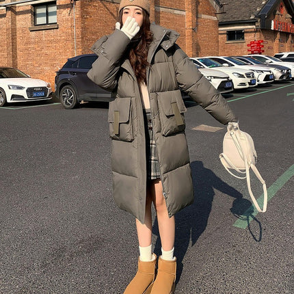 Winter Long Coats for Women Padded Warm Puffer Jacket with Hood