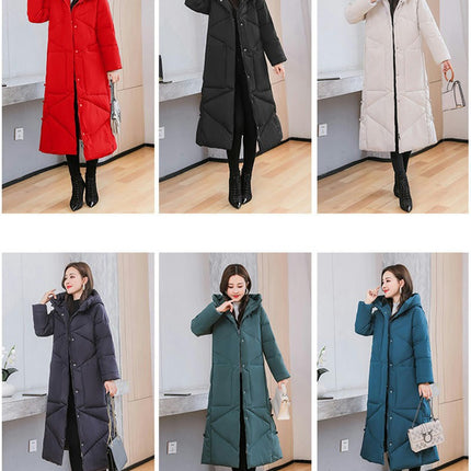 Women's Down Coat with Hood Long Puffer Coat Winter Thicken Jacket