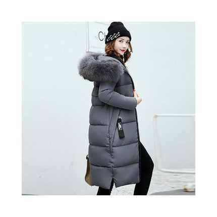 Women's Thicken Winter Puffer Coat Warm Jacket with Faux Fur Hood