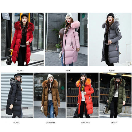 Women's Thicken Winter Puffer Coat Warm Jacket with Faux Fur Hood