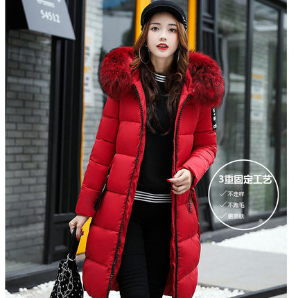 Women's Thicken Winter Puffer Coat Warm Jacket with Faux Fur Hood