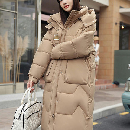 Women's Winter Warm Coats Thickened Down Long Jacket with Hood