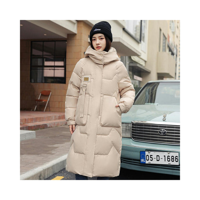 Women's Winter Warm Coats Thickened Down Long Jacket with Hood