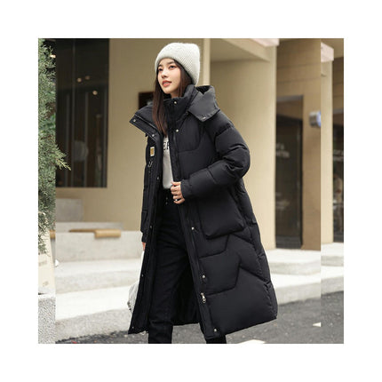 Women's Winter Warm Coats Thickened Down Long Jacket with Hood