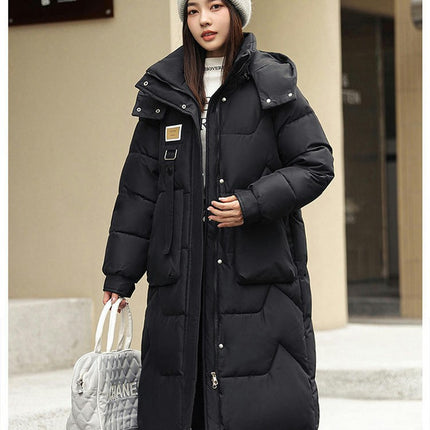 Women's Winter Warm Coats Thickened Down Long Jacket with Hood