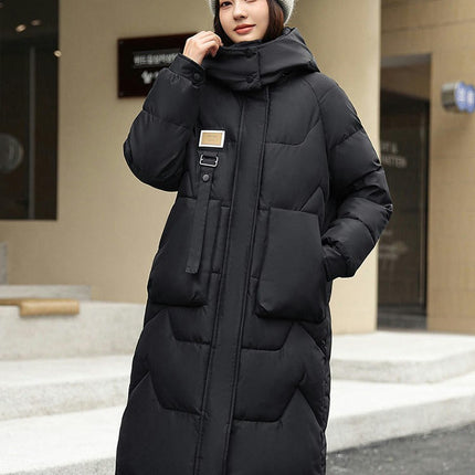 Women's Winter Warm Coats Thickened Down Long Jacket with Hood