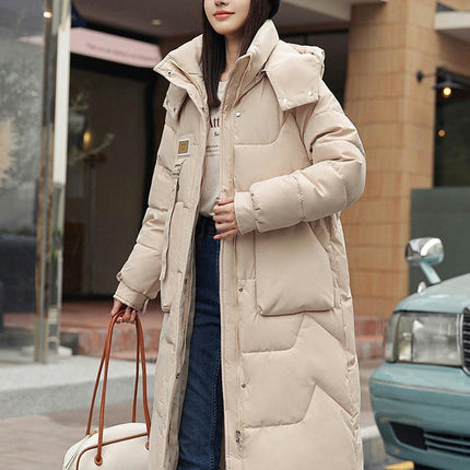 Women's Winter Warm Coats Thickened Down Long Jacket with Hood