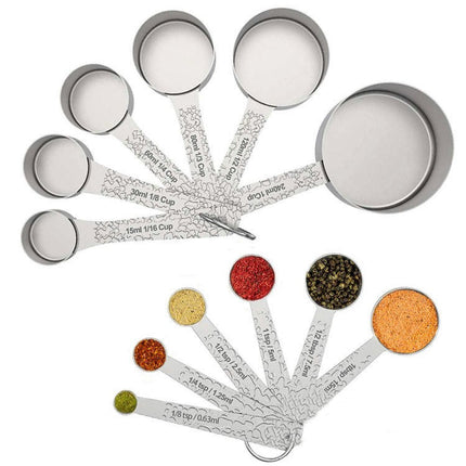 Copper Plated Stainless Steel Measuring Cup and Spoon Sets Heavy Duty Measurer Cup and Spoon and Ring