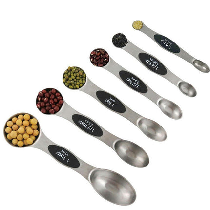 Magnetic Measuring Cups and Spoons Sets-Heavy Duty Stainless Steel Double Measurement Markings Tools