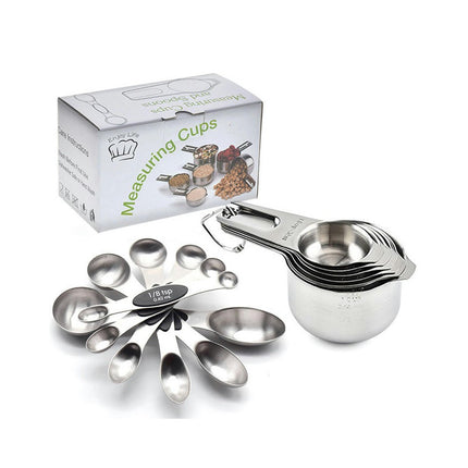 Magnetic Measuring Cups and Spoons Sets-Heavy Duty Stainless Steel Double Measurement Markings Tools