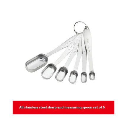 Measuring Cups and Spoons Set Stainless Steel Heavy Duty Ergonomic Handle with Ring Connector Cooking Set