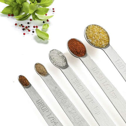 Measuring Spoons Set Stainless Steel Stackable Measuring Spoons Heavy Duty Nesting Teaspoons Tablespoons