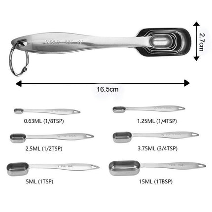 Stainless Steel Measuring Cups And Spoons Sets - Metal Kitchen Accessories For Cooking And Baking Nesting