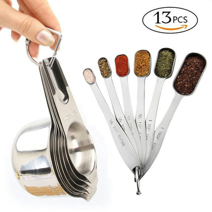 Stainless Steel Measuring Cups and Spoons Set Measuring Cups Spoons Heavy Duty Measuring cups Spoons Tool