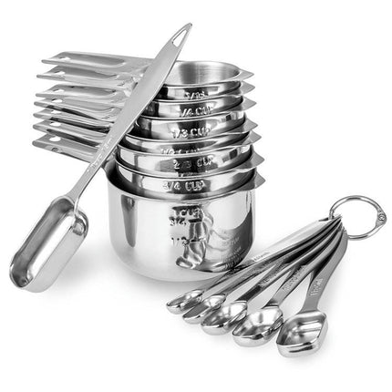 Stainless Steel Measuring Cups and Spoons Set Measuring Cups Spoons Heavy Duty Measuring cups Spoons Tool