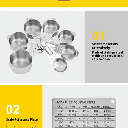 Measuring Cups and Spoons Set Stainless Steel Stackable Heavy Cups Spoons for Dry or Wet Ingredients