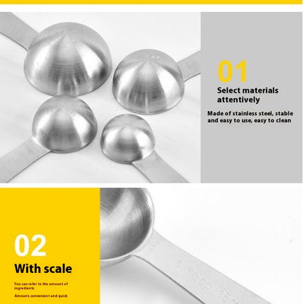 Measuring Spoon Set Stainless Steel Small Tablespoon Teaspoon with Level Stackable Metal Measuring Spoons