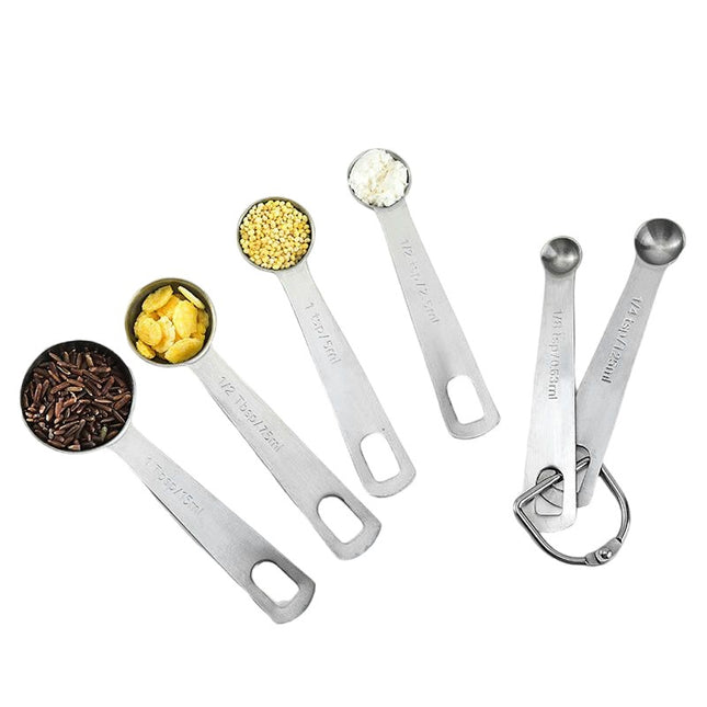 Measuring Spoons Set Stainless Steel - Stacking Metal Small Teaspoons Tablespoons Coffee Spice Jars Scoop