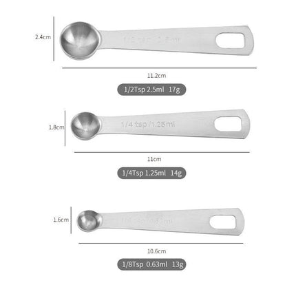 Measuring Spoons Set Stainless Steel - Stacking Metal Small Teaspoons Tablespoons Coffee Spice Jars Scoop