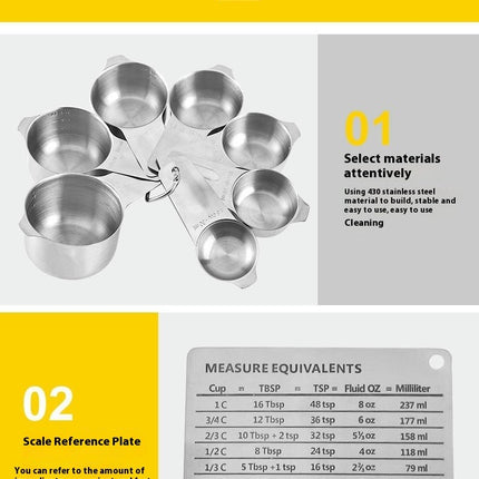 Measuring Cups and Spoons Set Stainless Steel Measuring Cups Set Dry Measurer Cups Measurement Spoons