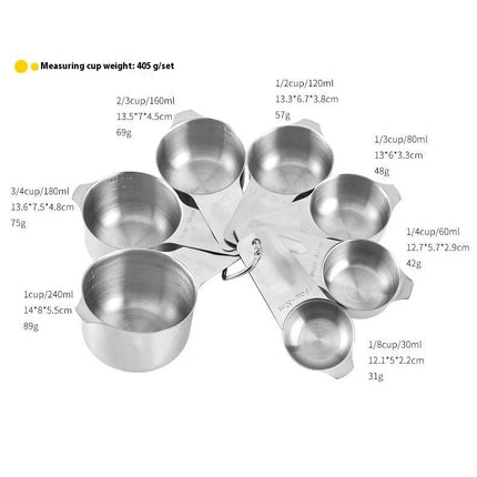 Measuring Cups and Spoons Set Stainless Steel Measuring Cups Set Dry Measurer Cups Measurement Spoons