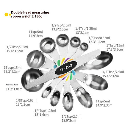 Magnetic Measuring Spoons and Measuring Cups Set Double-Sided Spoons& Leveler and Measuring Cups Set