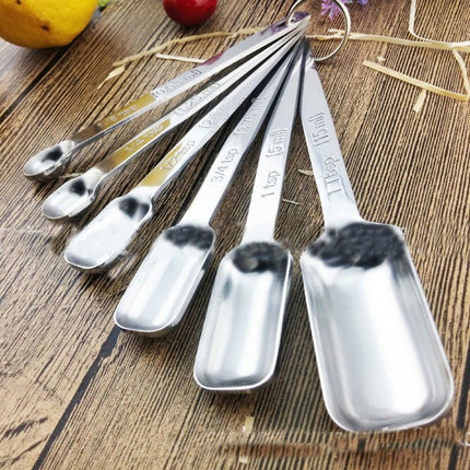 Stainless Steel Measuring Spoons Set for Dry or Liquid-Fits in Spice Jars Metal Kitchen Spoons Set