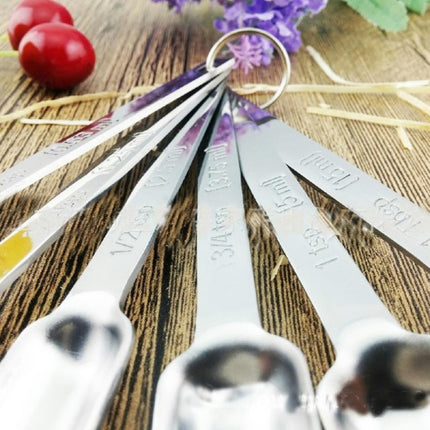 Stainless Steel Measuring Spoons Set for Dry or Liquid-Fits in Spice Jars Metal Kitchen Spoons Set