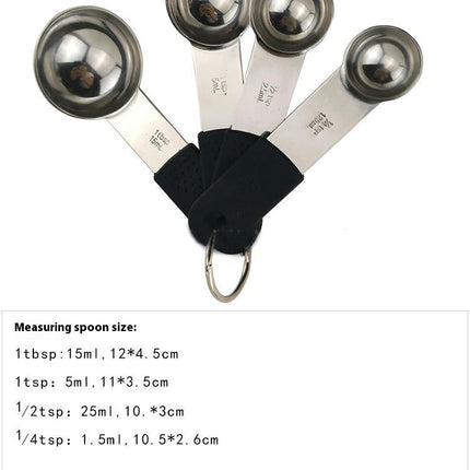 Measuring Cups and Spoons Food Grade Stainless Steel Metal Measure Cups and Spoons Set Thickness Handle