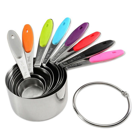 Magnetic Measuring Spoons Set Stainless Steel with Leveler Stackable Metal Tablespoon Measure Spoons