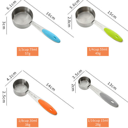 Magnetic Measuring Spoons Set Stainless Steel with Leveler Stackable Metal Tablespoon Measure Spoons