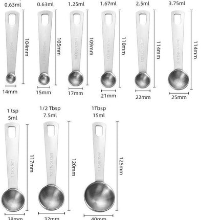 Measuring Spoons Heavy Duty Stainless Steel Measuring Spoons Cups Set Small Tablespoon with Metric and US