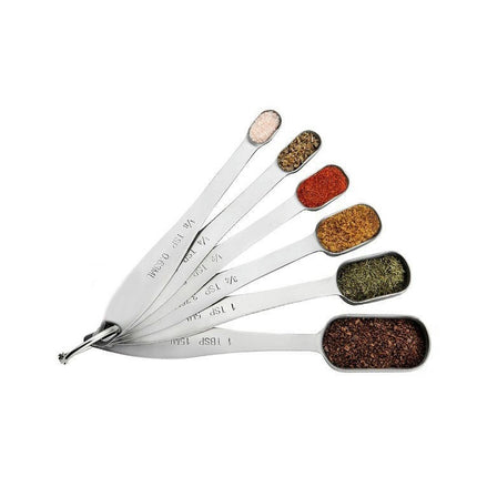 Measuring Spoons Set with Leveler Stainless Steel Measuring Spoons Metal Long Handle Measuring Spoons