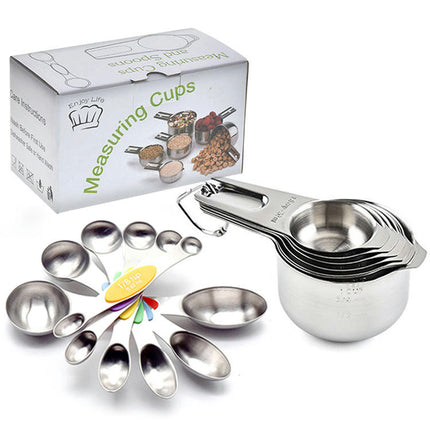 Magnetic Measuring Cups and Spoons Set Heavy Duty 304 Stainless Steel Measuring Cups & Spoons Metric Set