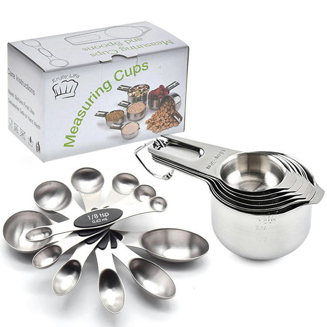 Magnetic Measuring Cups and Spoons Set Heavy Duty 304 Stainless Steel Measuring Cups & Spoons Metric Set